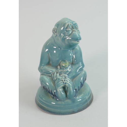 Beswick early blue glazed Monkey on base 397