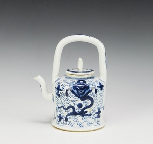 Blue & White Dragon Tea Pot, 18th Century