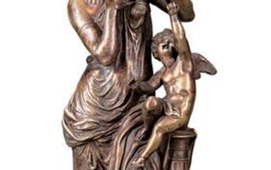 Bronze Figural Group of a Venus and Cupid