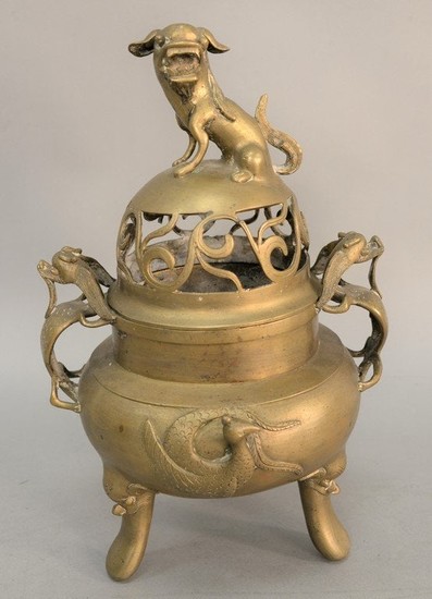 Bronze covered tripod censer, China, Late Qing, 19th/20