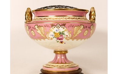 Cauldon Ware Floral Decorated Centrepiece Vase , height on s...