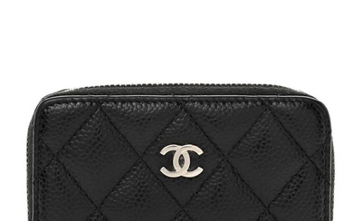 Chanel Caviar Quilted Zip Coin Purse Black