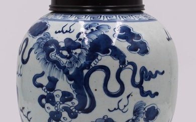 Chinese Blue and White Lidded Jar.