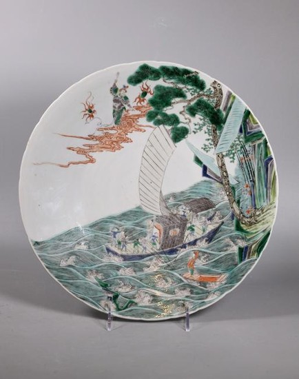 Chinese Qing Dynasty Famille Verte Porcelain Plate