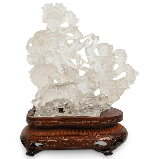 Chinese Rock Crystal Carved Guanyin