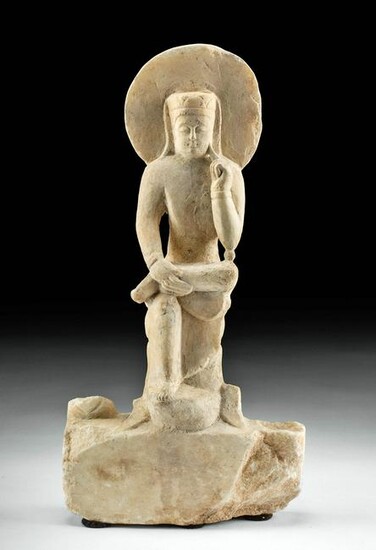 Chinese Wei Dynasty Alabaster Seated Buddha