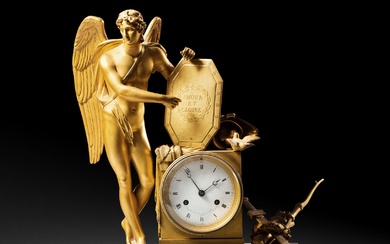 Clock In chased gilt bronze The white enamelled... - Lot 82 - Varenne Enchères