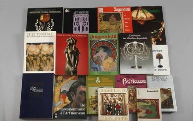 Collection de littérature spécialisée Art nouveau 16 pièces, comprenant : Objets de l'Art nouveau ;...