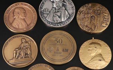 Collection of Eight College and University Large Bronze Medals