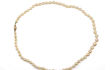 Collier de perles Fermoir en or jaune 14kt avec perle Longueur 48 cm Poids 25.7...