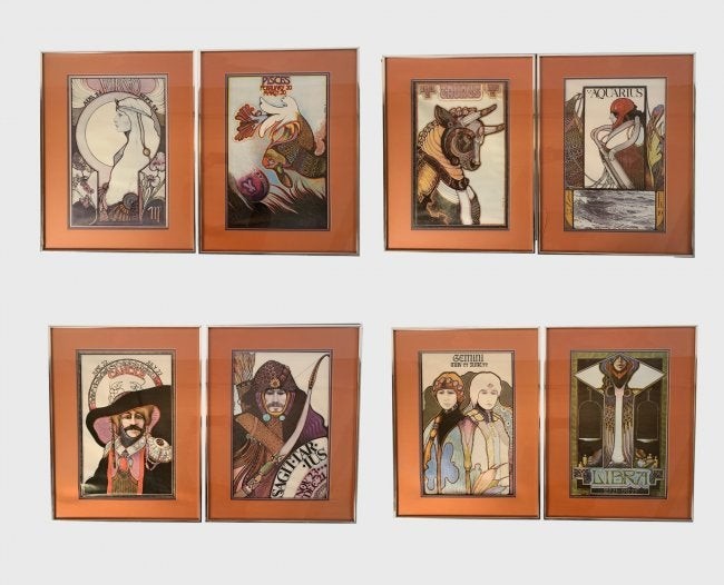 David Pallidini, Complete Set Of Zodiac Posters, 1969