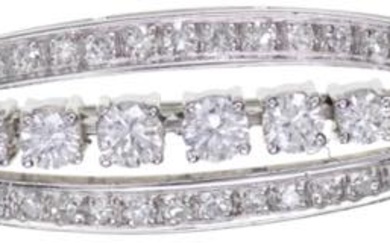 Diamanten Brillanten Brosche ca. 1,5ct, 750 WG, um 1960-70, mit...