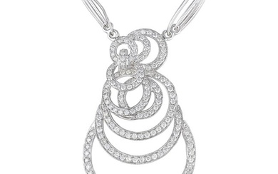 Diamond Circle Drop Pendant Necklace