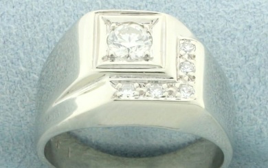 Diamond Geometric Design Ring in 14k White Gold