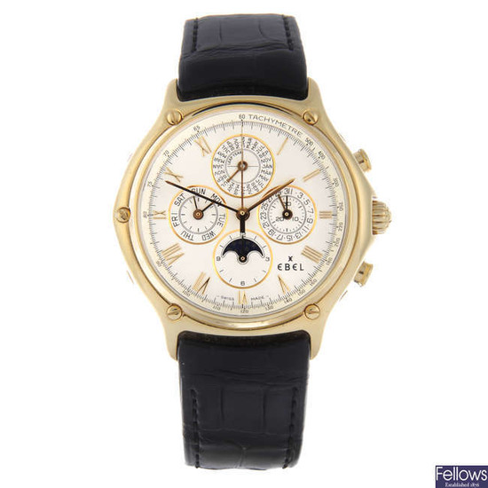 EBEL - a gentleman's yellow metal 1911 Perpetual Calendar chronograph wrist watch.