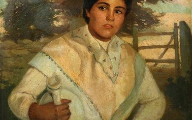 EUGENIO HERMOSO (1883 / 1963) "Girl of the pitcher"