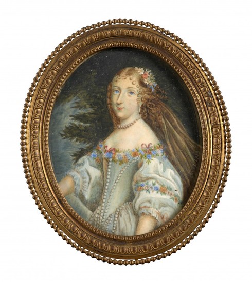 Ecole française du XIXe siècle Portrait de Mademoiselle de La Vallière en costume de Flore