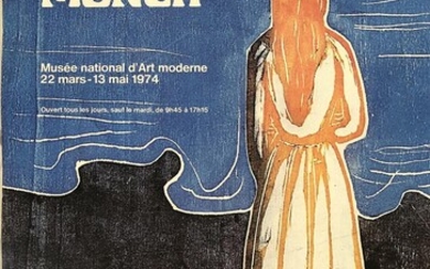 SOLD. Edvard Munch, after: Exhibition poster from Musée National de l’Art Moderne, 1974. Offset. Sheet size 75 x 50 cm. – Bruun Rasmussen Auctioneers of Fine Art