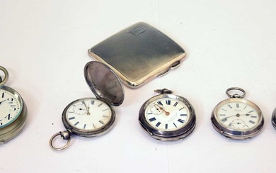 Edward VIII silver cigarette case and pocket watches