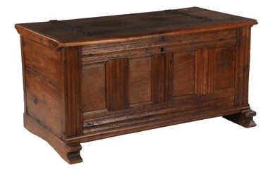 (-), Oak blanket chest, standing on slippers and...