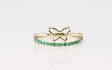 Emerald Butterfly Ring 10Kt.