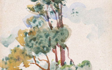Emmanuel GONDOUIN (1883-1934) – Arbres – Aquarelle sur papier, cachet de la ven…
