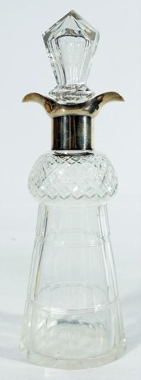 English Silver And Cut Glass Decanter