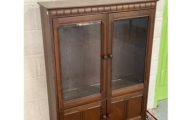 Ercol dark display cabinet with two adjustable shelves, two ...