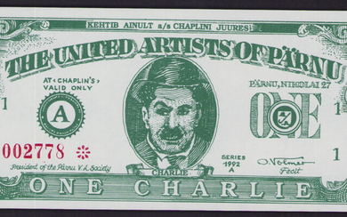 Estonia, Pärnu Chaplins Cultural Center fantasy money 1992 - 1 Charlie