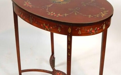 Federal Style Paint-Decorated Oval Side Table