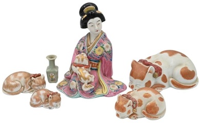 Five Piece Japanese Porcelain Group