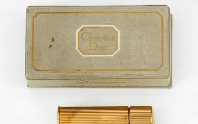 Flacon de parfum "Diorama" pour le sac à main Verre et métal doré. Flacon cylindrique...
