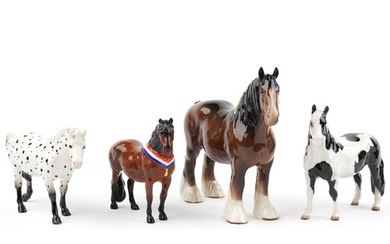 Four Beswick collectable horses including Clydesdale, Appalo...