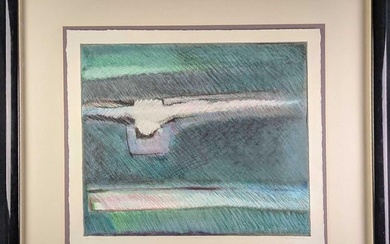 Framed C. Scott Snyder Abstract Watercolor Print Dove 2