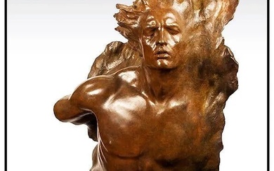 Frederick Hart Ex Nihilo Fragment 5 Large Bronze Sculpture Male Torso Signed Art