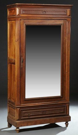 French Carved Walnut Bonnetiere, late 19th c., the