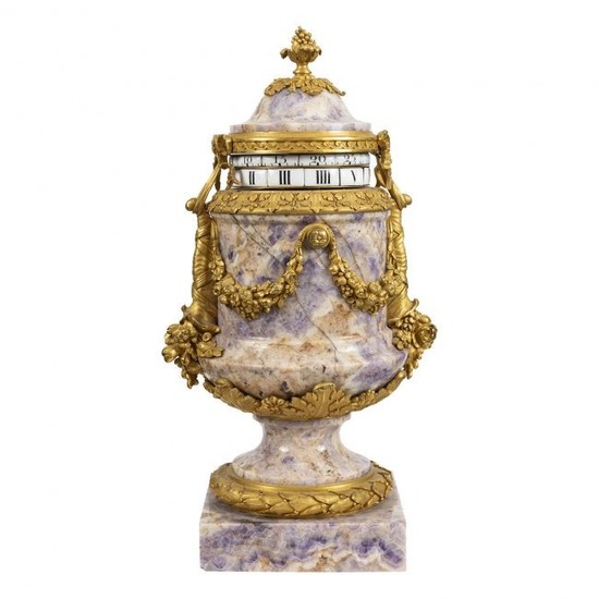 French Gilt-Bronze Amethyst Clock, Circa 1870