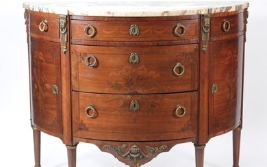 French Ormalou Marquetry Inlaid Chest of Drawers