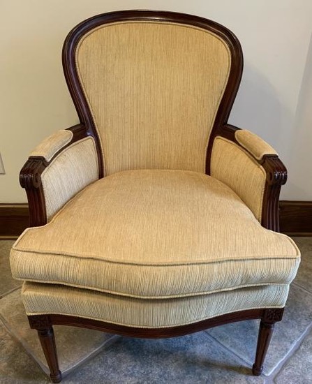 French Style Chenille Style Upholstered Arm Chair
