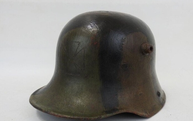 GERMANY. M16 stahlhelm helmet with camouflaged 2-tone green...