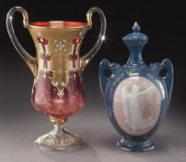 German Pate-Sure-Pate Lidded Vase