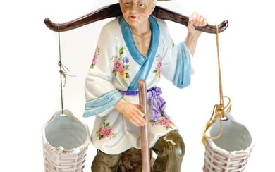 Hand Painted Porcelain Figure Female Gardener