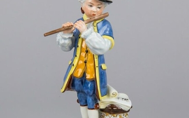 Herend Boy Playing the Flute Figurine, Masterpiece