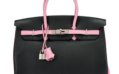 Hermès Black and 5P Bubblegum Pink Togo HSS Birkin 35...