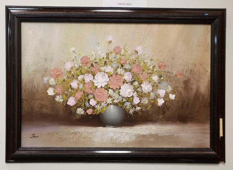 Impasto Flower Vase Oil Painting by Jaro