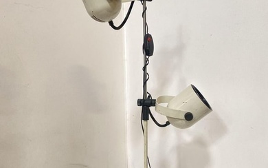 Italian Modern White Enameled Double Spot Floor Lamp 1970