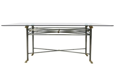 Italianate DIA Steel and Brass Dining Table with Ram's