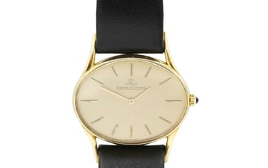 JAEGER-LECOULTRE - An 18ct oval-shaped gentleman's manual wi...