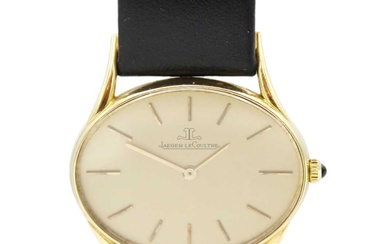 JAEGER-LECOULTRE - An 18ct oval-shaped gentleman's manual wind wristwatch.
