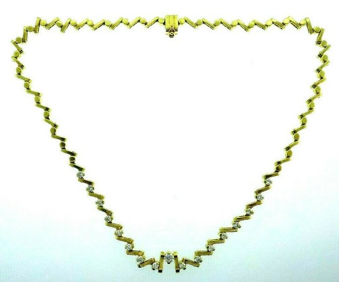 JOSE HESS 14k Yellow Gold & Diamond Necklace Modern &